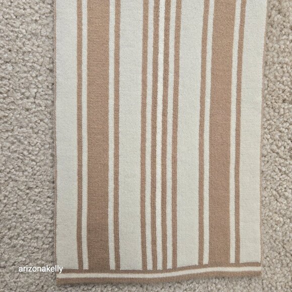 Knit Cashmere Neutral Stripe REPAIRED HOLE - Picture 3 of 10